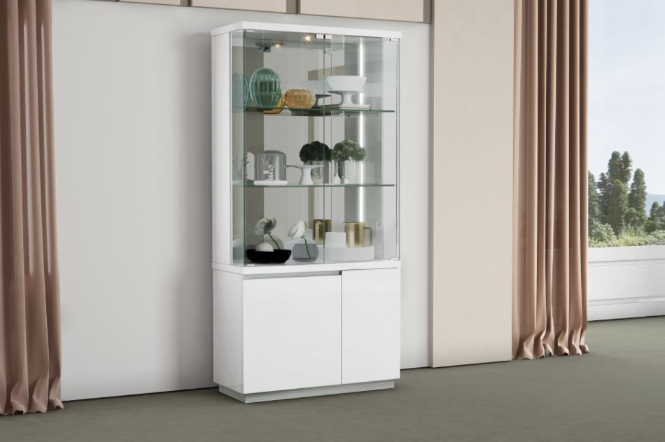 White Lacquer LED Curio